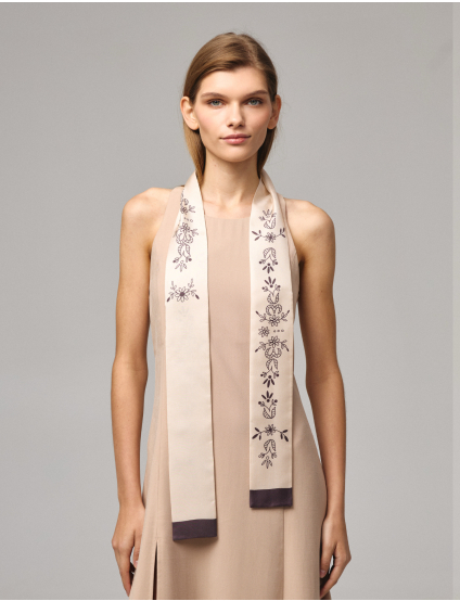 Картинка Шовкова стрічка Twilly «Мереживо» Ivory 